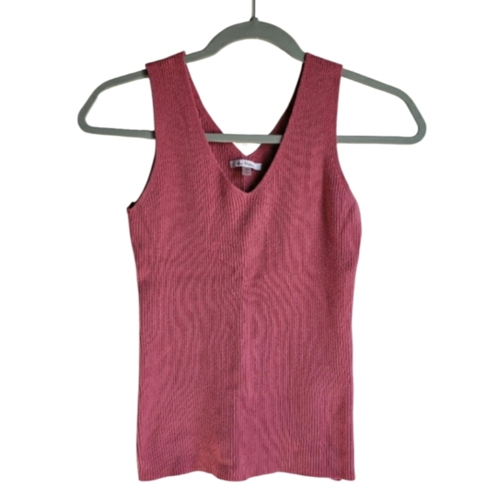 Vila Milano Ribbed V-neck Knit  Top Size X-Small
